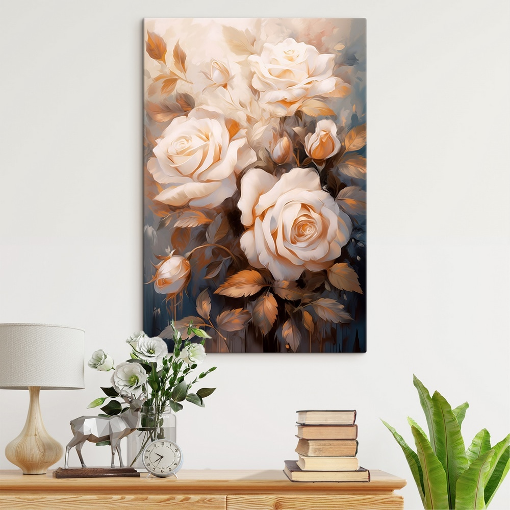 Painting of white roses Painting of white roses