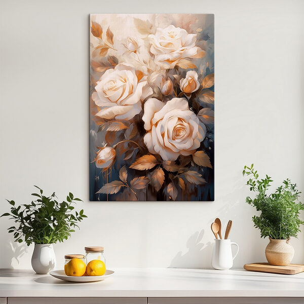 Painting of white roses Painting of white roses