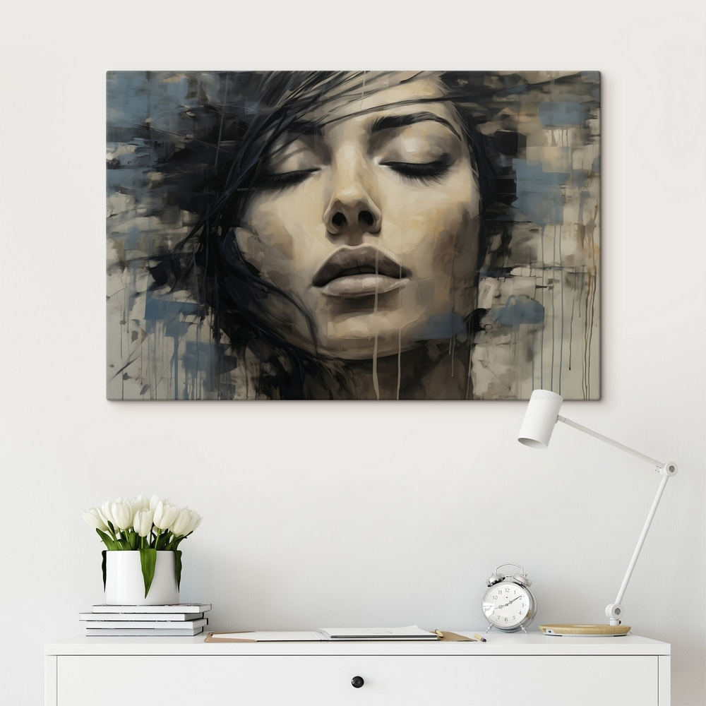 Painting of a woman's face Painting of a woman's face