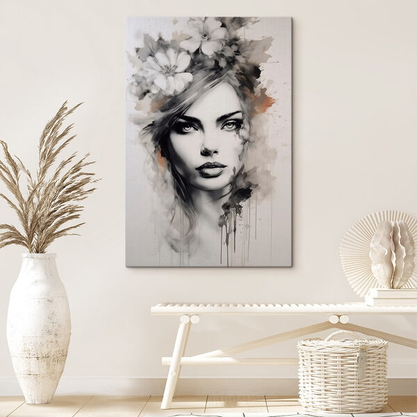 Quadri Dipinto raffigurante una donna con dei fiori tra i capelli (COD: s41077) Quadri Quadri Dipinto raffigurante una donna con dei fiori tra i capelli (COD: s41077)