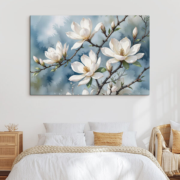 Quadri Mazzo di fiori bianchi su un ramo d'albero (COD: s41081) Quadri Quadri Mazzo di fiori bianchi su un ramo d'albero (COD: s41081)