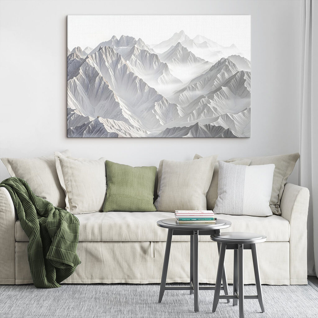 Snowy mountain range with clouds Snowy mountain range with clouds