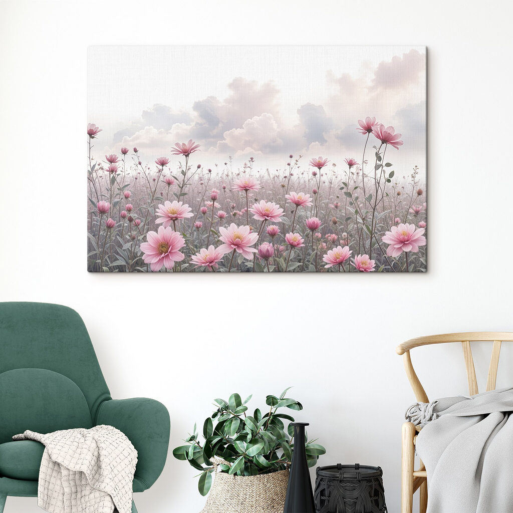 Field of pink flowers