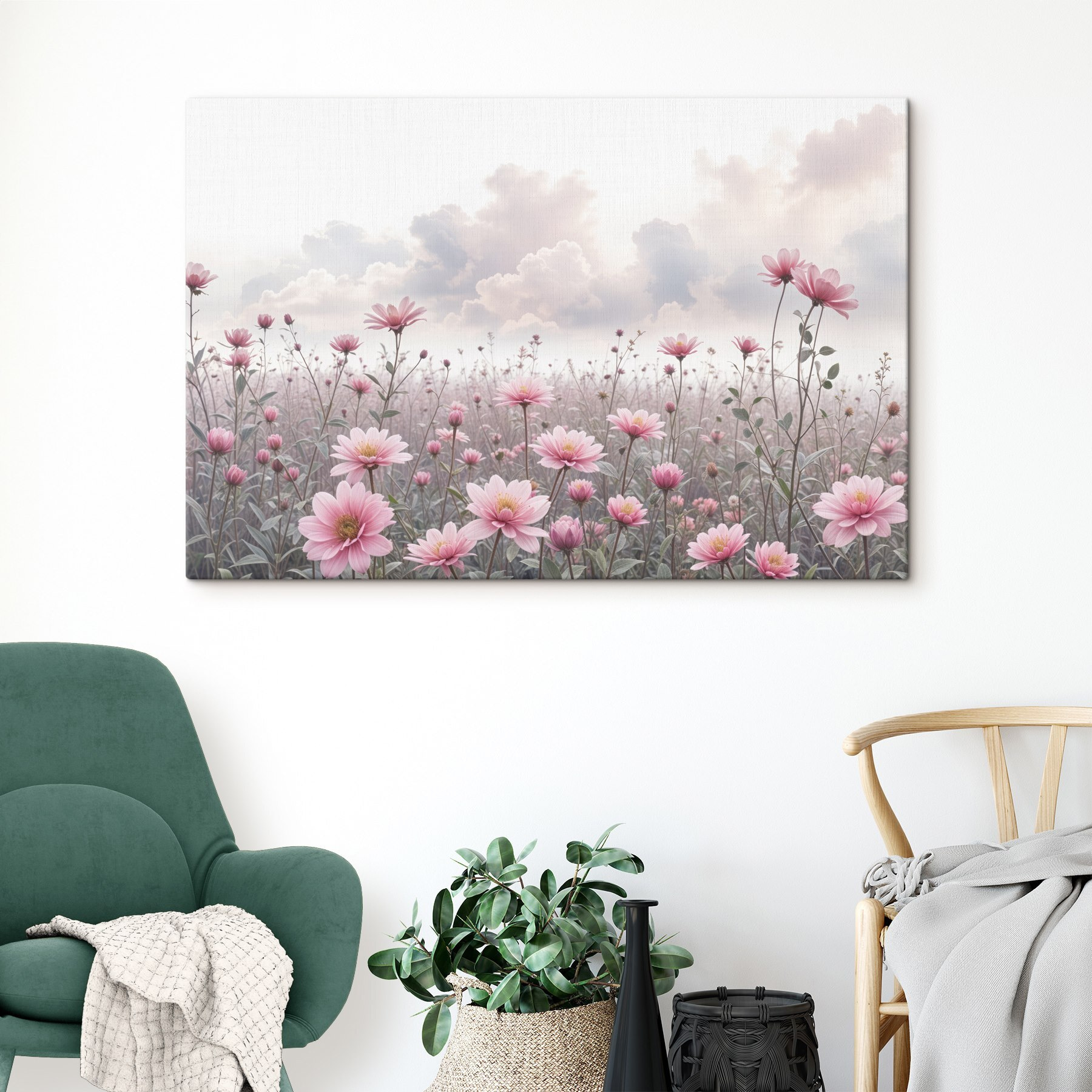 Field of pink flowers