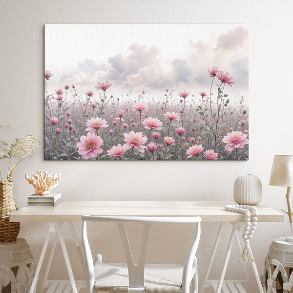 Field of pink flowers