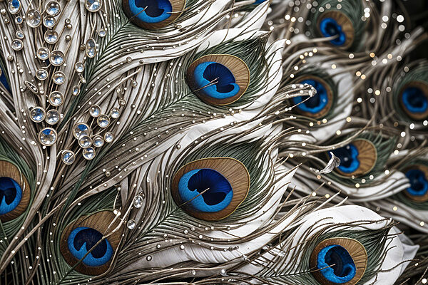 Close up of a peacock feather