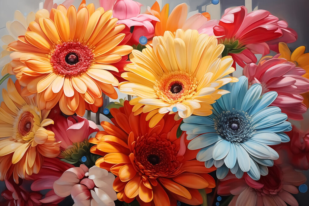 Group of colorful flowers