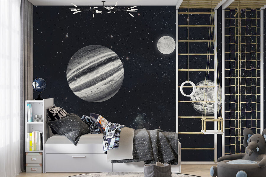 Pianeti nello spazio con le stelle