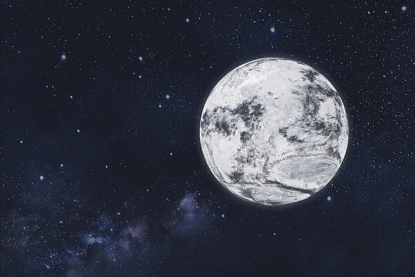 Luna nello spazio con le stelle Luna nello spazio con le stelle