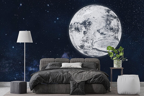Luna nello spazio con le stelle Luna nello spazio con le stelle