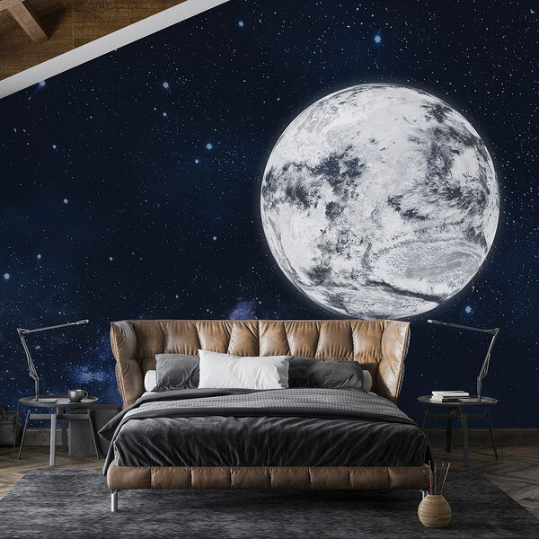 Luna nello spazio con le stelle Luna nello spazio con le stelle