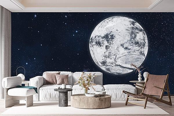 Luna nello spazio con le stelle Luna nello spazio con le stelle