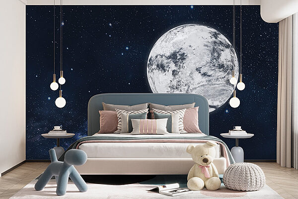 Luna nello spazio con le stelle Luna nello spazio con le stelle