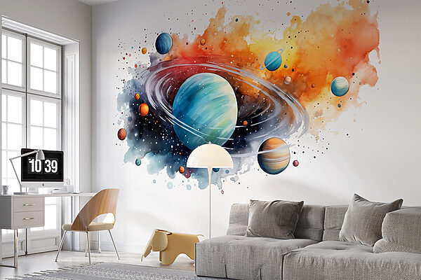 Acquerello di pianeti e stelle Acquerello di pianeti e stelle