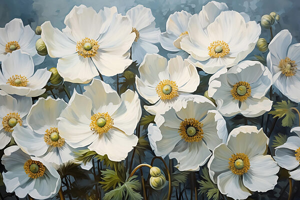 Group of white flowers Group of white flowers