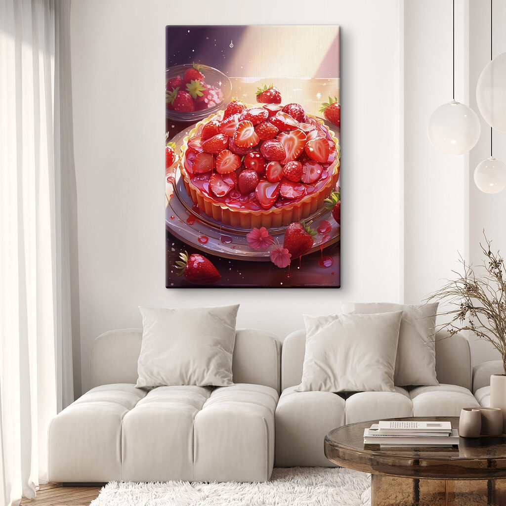 Strawberry pie on a plate