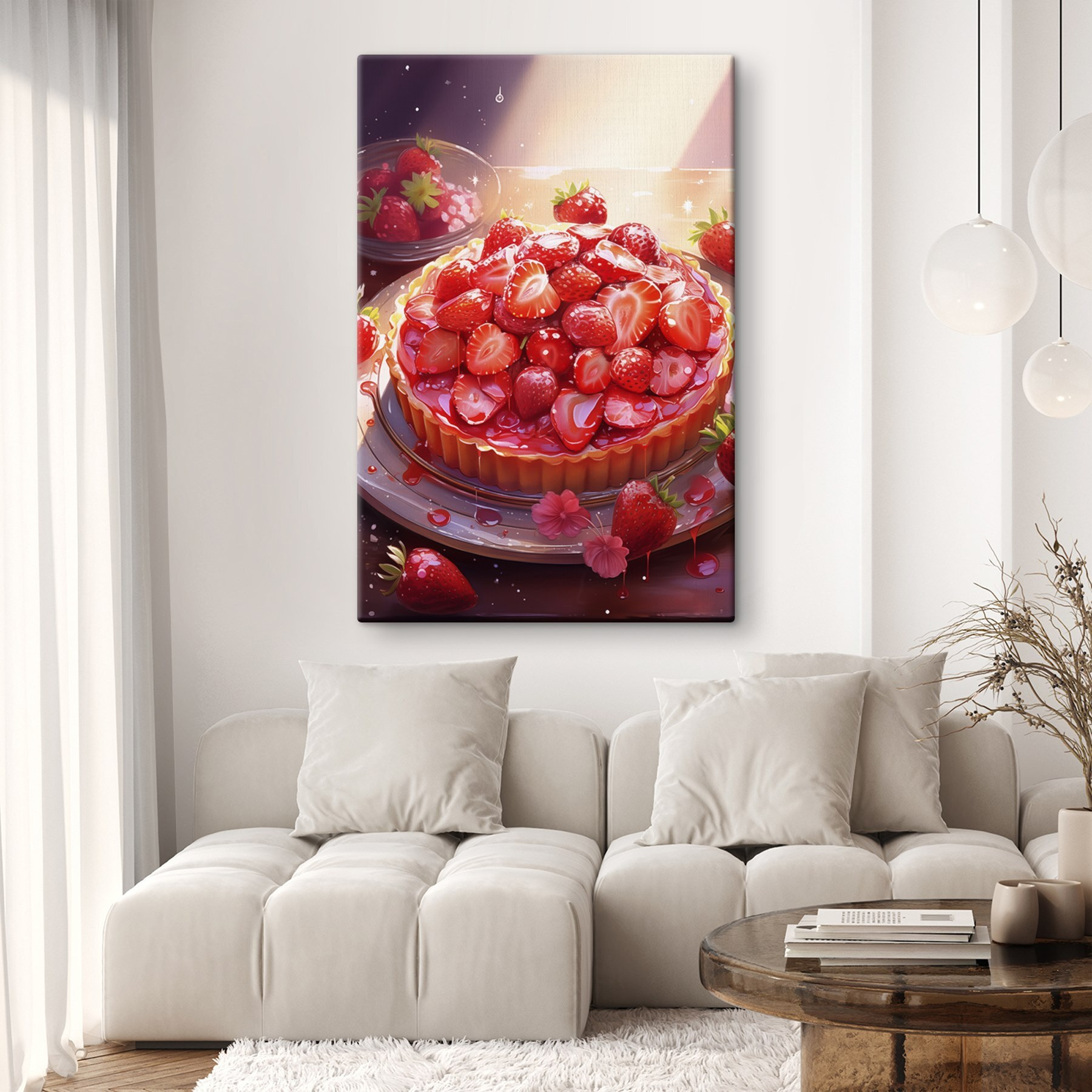 Strawberry pie on a plate
