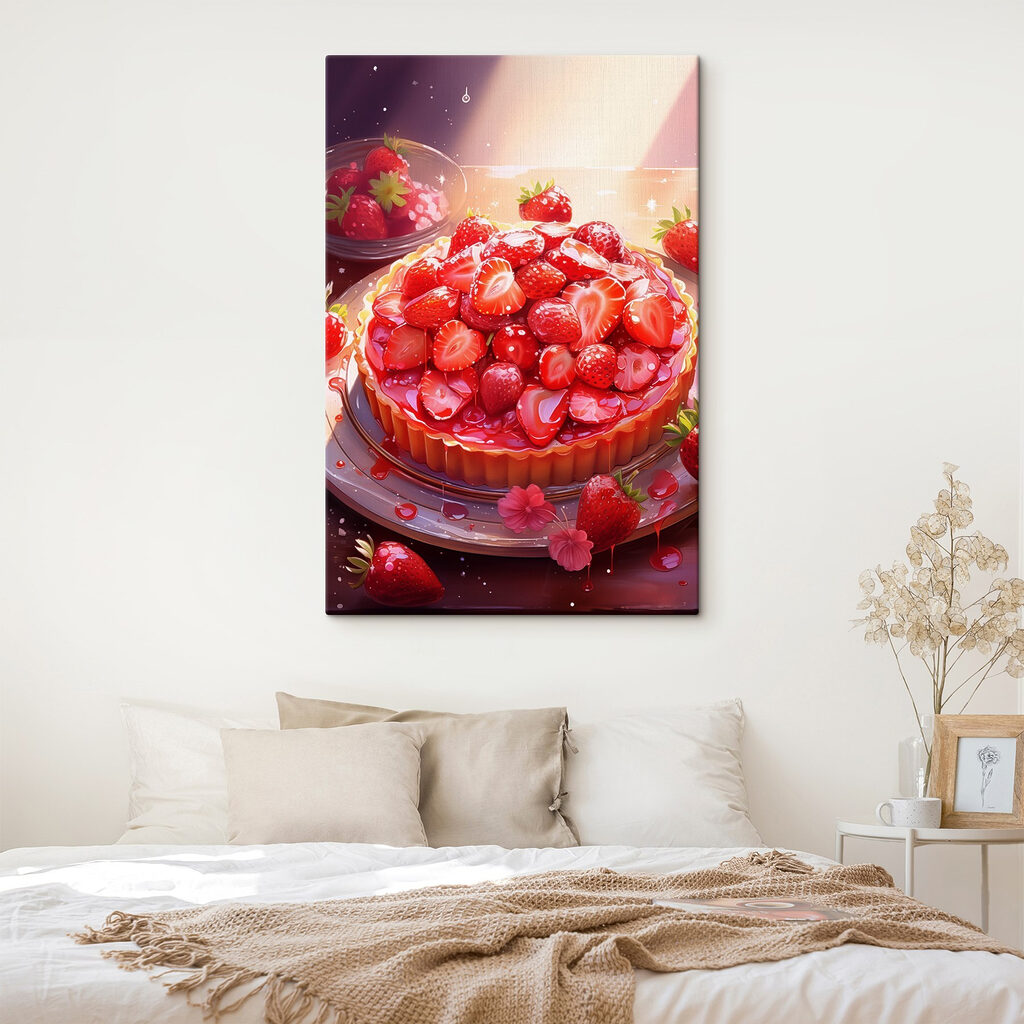 Strawberry pie on a plate