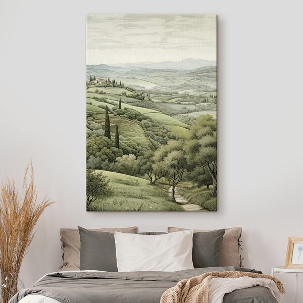 Quadri Paesaggio con alberi e una casa