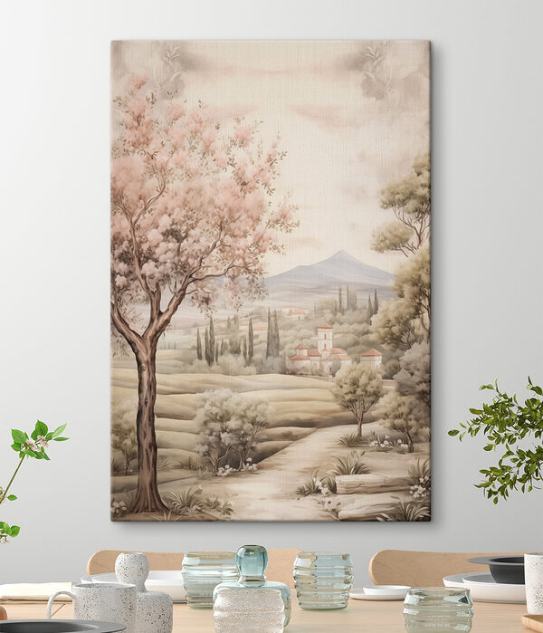 Quadri Dipinto raffigurante un paesaggio con alberi e un edificio (COD: s41225) Quadri Quadri Dipinto raffigurante un paesaggio con alberi e un edificio (COD: s41225)