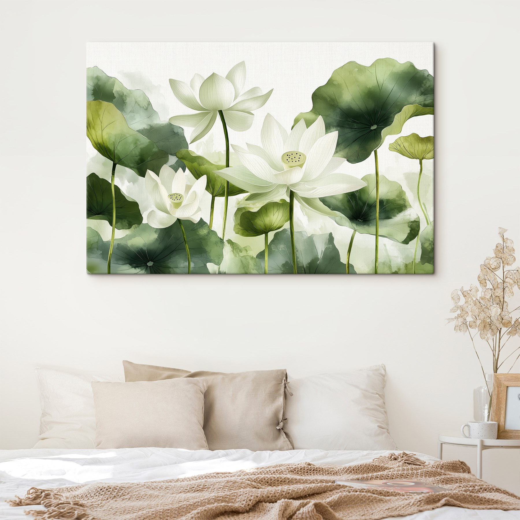 Group of white flowers with green leaves