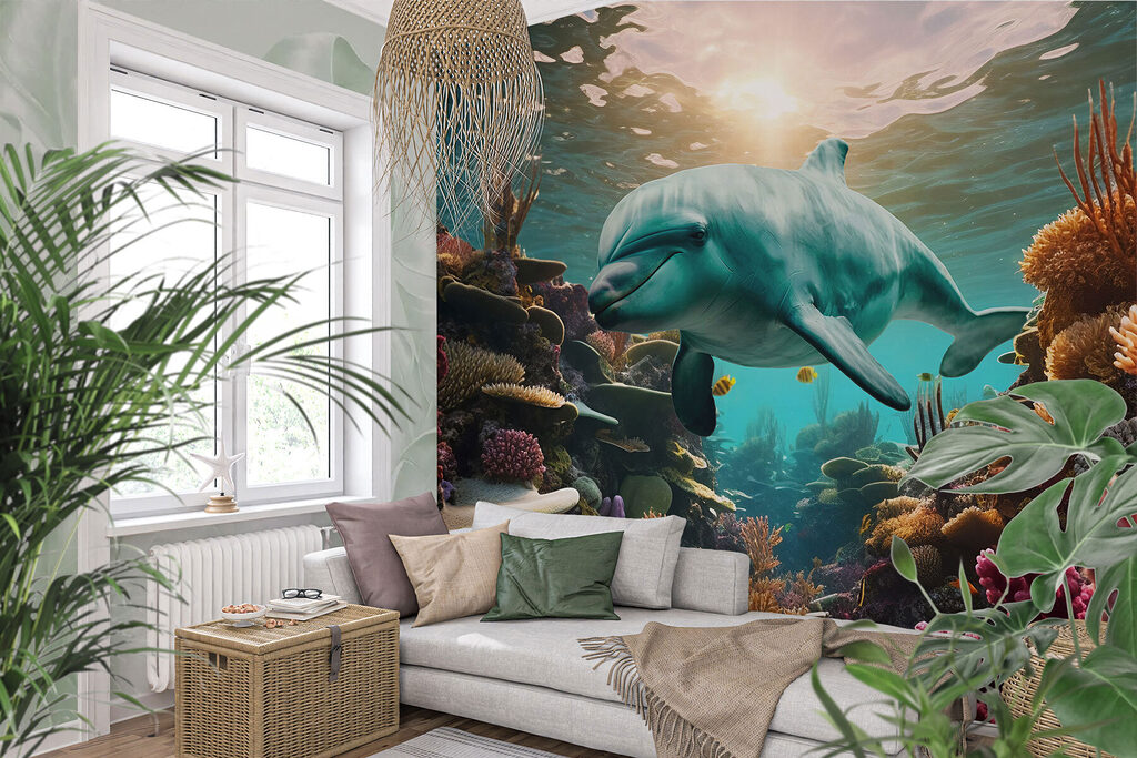 Dolphin swimming in the ocean