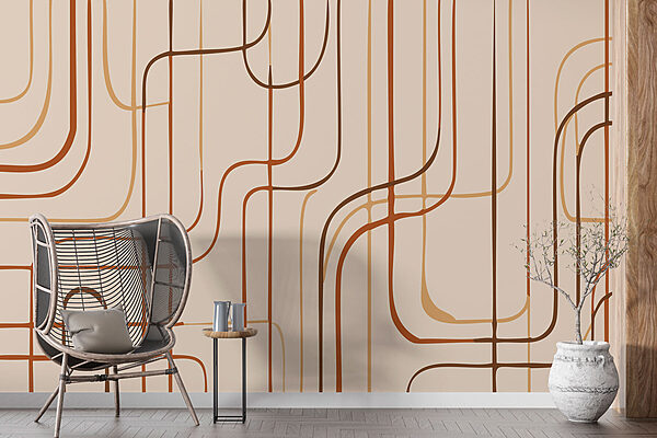 Linee marroni su sfondo beige Linee marroni su sfondo beige