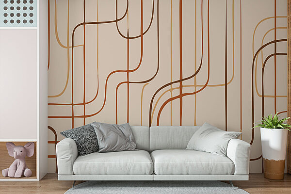 Linee marroni su sfondo beige Linee marroni su sfondo beige