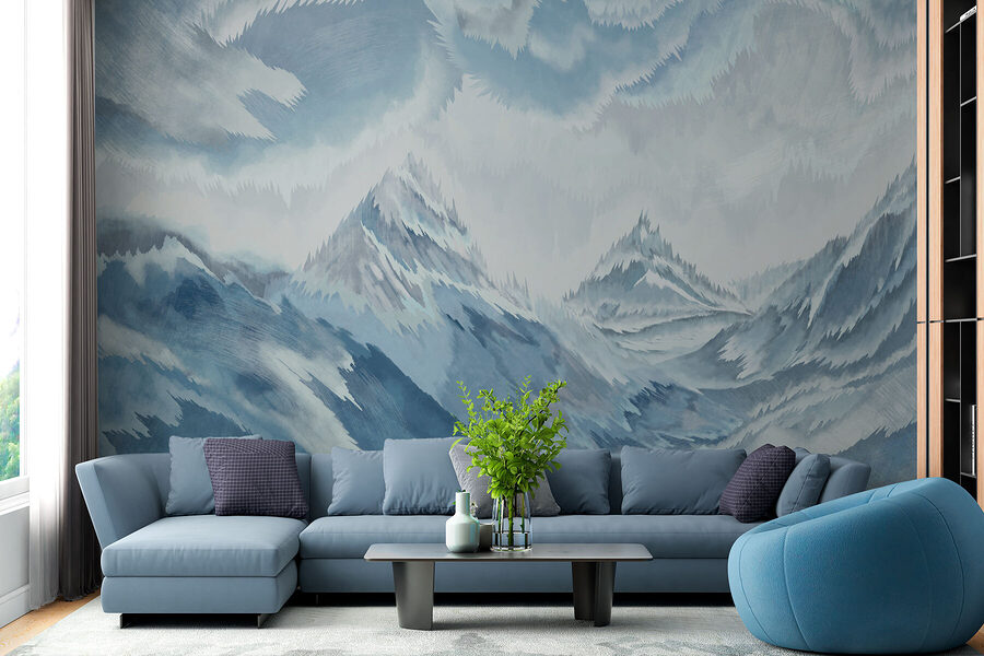Pittura di montagne e nuvole Pittura di montagne e nuvole