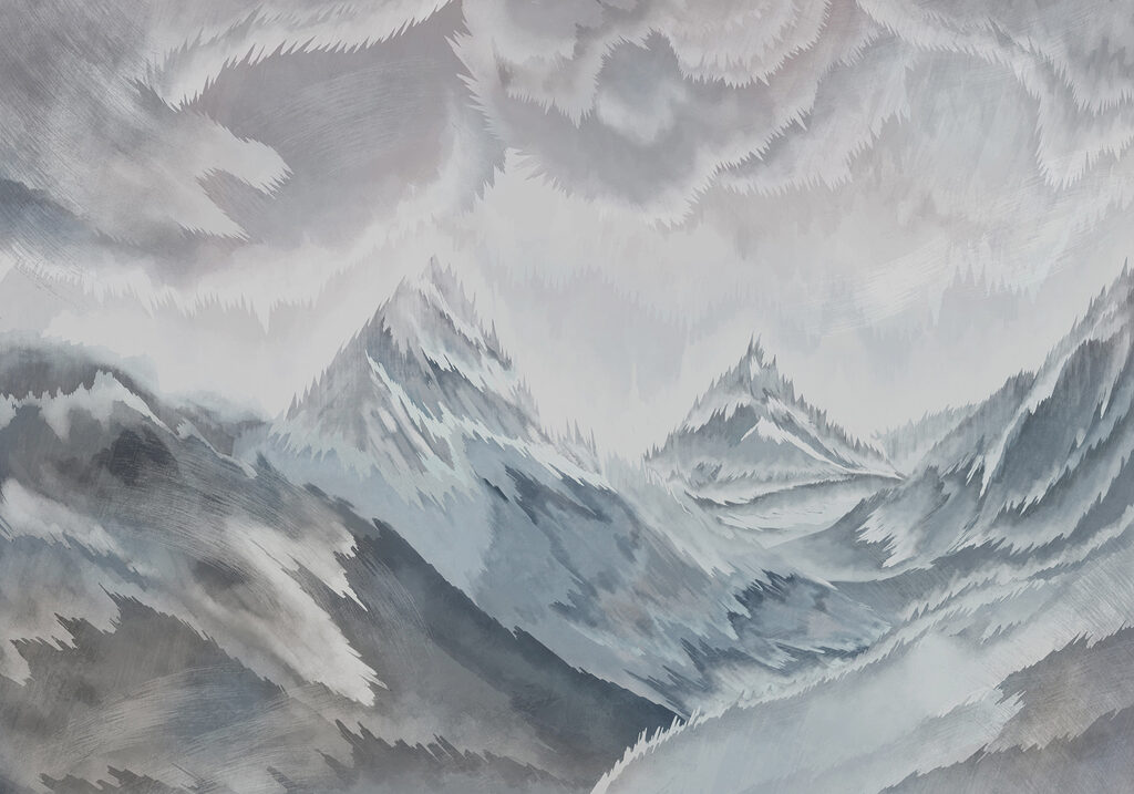 Pittura di montagne e nuvole Pittura di montagne e nuvole