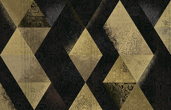Mosaico di motivi triangolari luminosi Mosaico di motivi triangolari luminosi