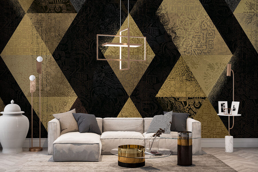Mosaico di motivi triangolari luminosi
