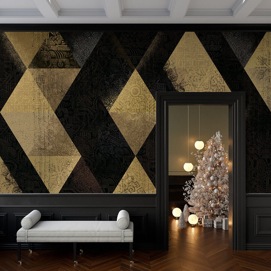 Mosaico di motivi triangolari luminosi