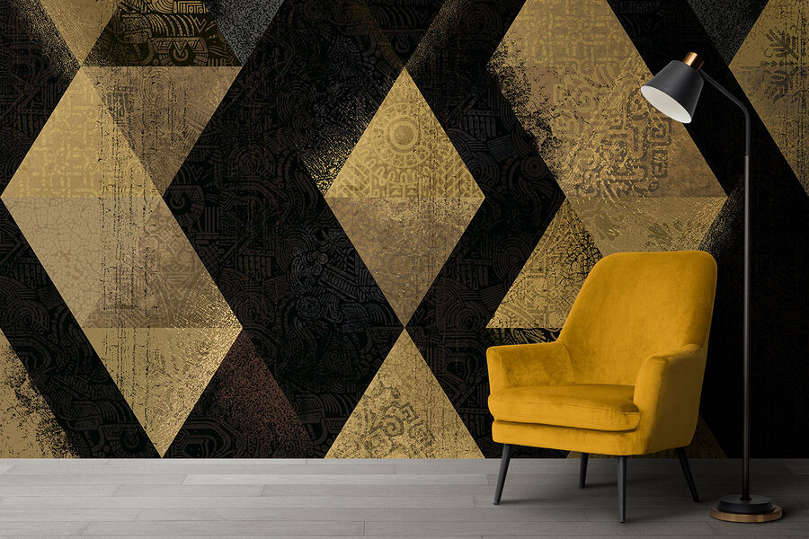 Mosaico di motivi triangolari luminosi