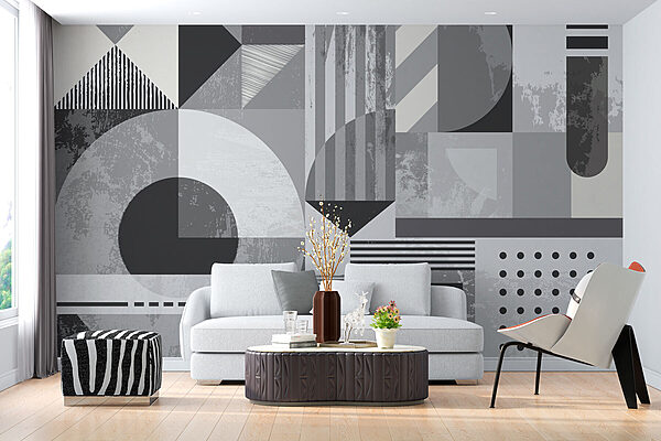 Motivo geometrico grigio e bianco Motivo geometrico grigio e bianco