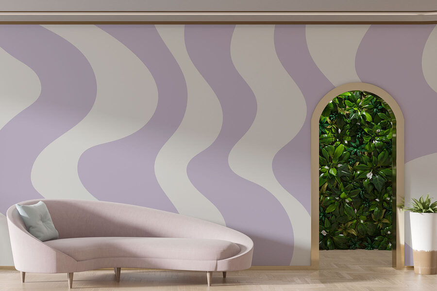 Linee ondulate bianche e viola