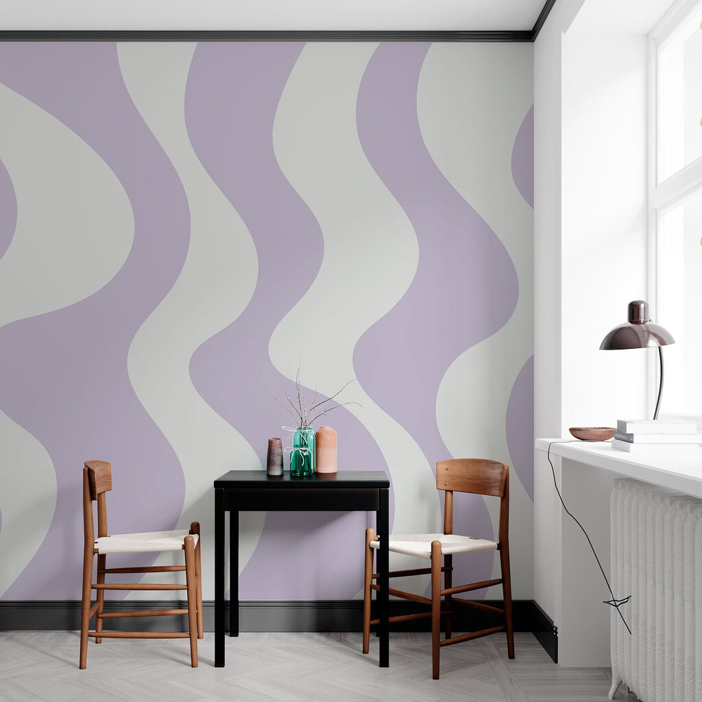 Purple and white wavy lines