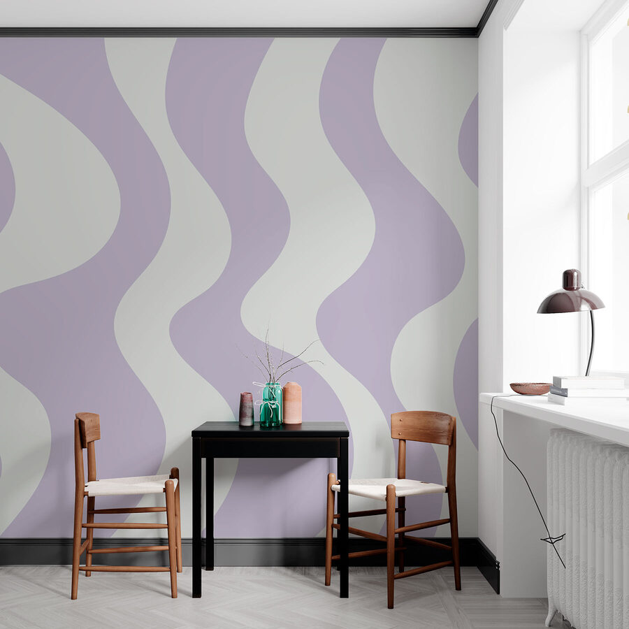 Linee ondulate bianche e viola