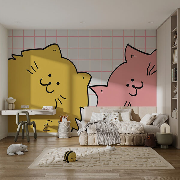 Gatto giallo e rosa Gatto giallo e rosa