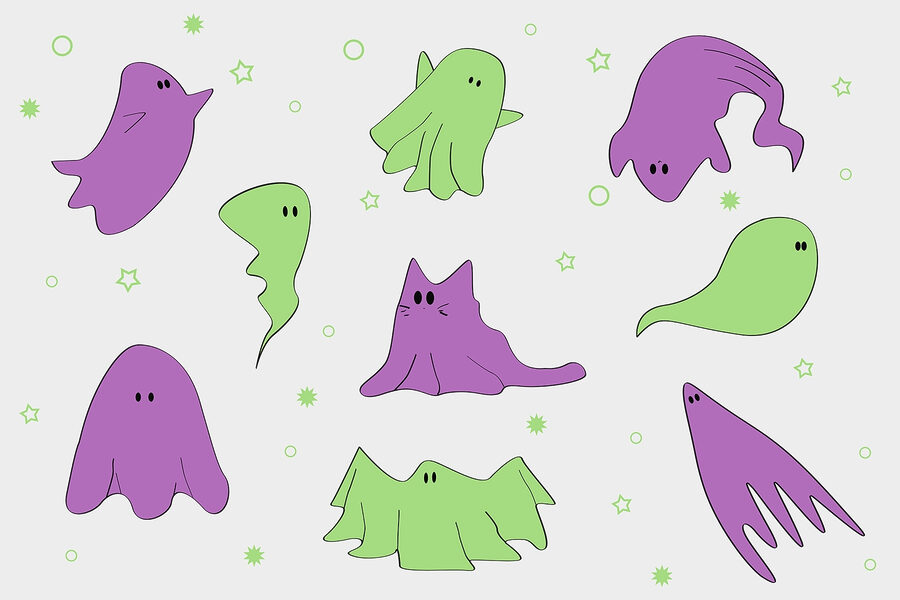 Set di fantasmi a cartoni animati