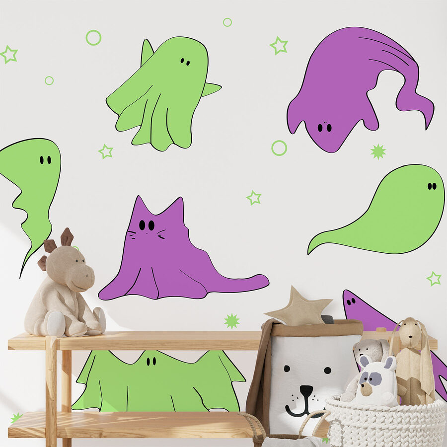 Set di fantasmi a cartoni animati