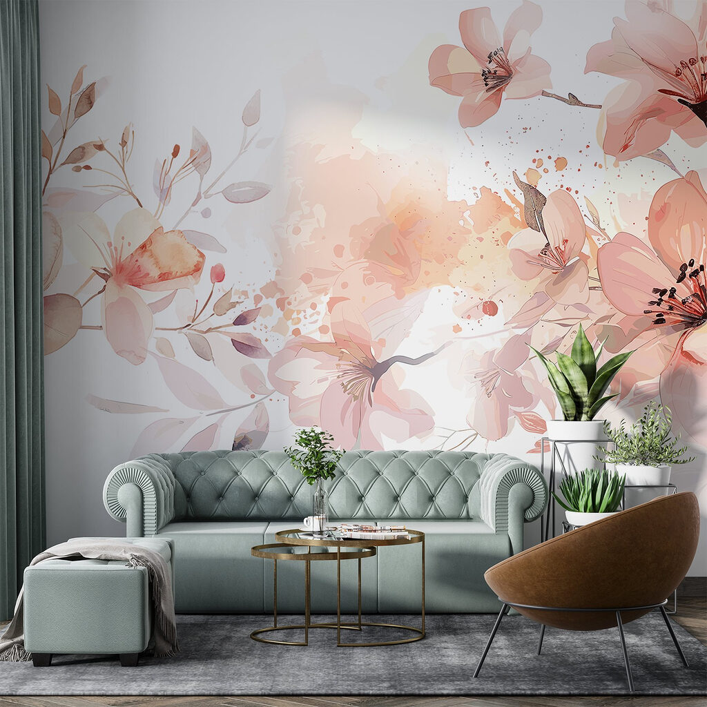 Painting of flowers and leaves