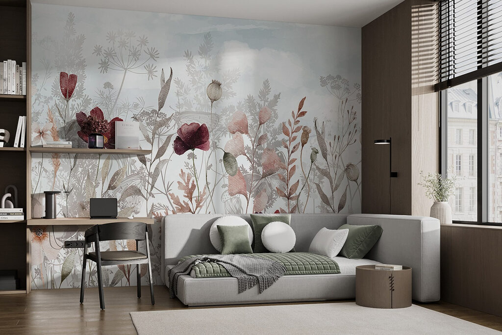 Painting of flowers and plants