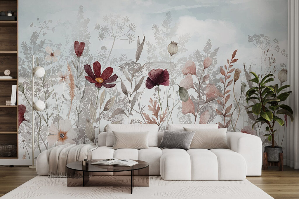 Painting of flowers and plants