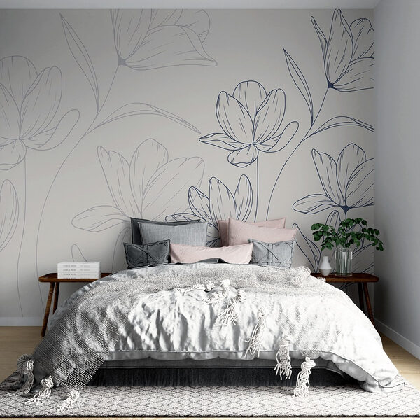 Disegno di fiori su sfondo bianco Disegno di fiori su sfondo bianco