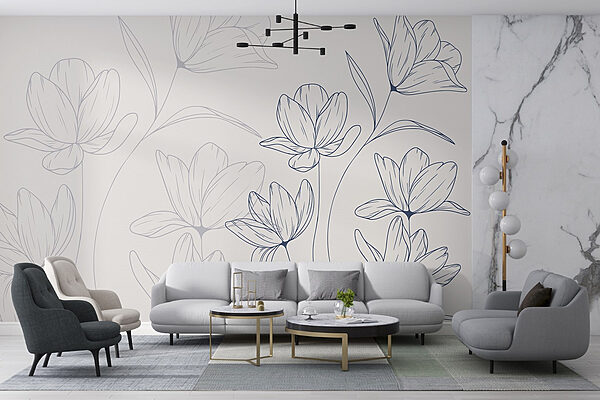 Disegno di fiori su sfondo bianco Disegno di fiori su sfondo bianco