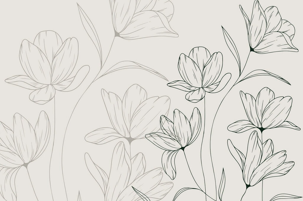 Disegno di fiori su sfondo bianco Disegno di fiori su sfondo bianco
