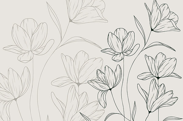 Disegno di fiori su sfondo bianco Disegno di fiori su sfondo bianco