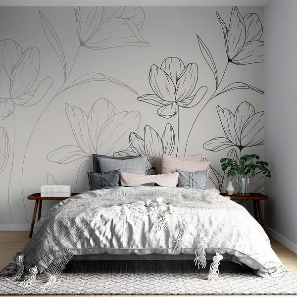 Disegno di fiori su sfondo bianco Disegno di fiori su sfondo bianco