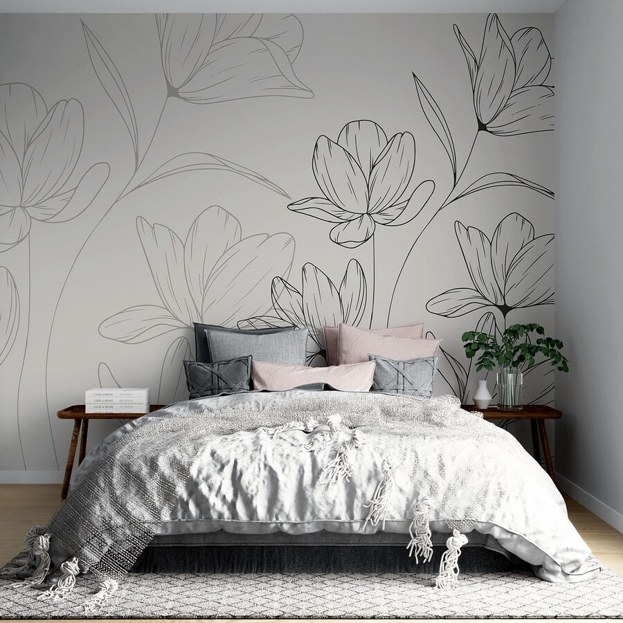 Disegno di fiori su sfondo bianco
